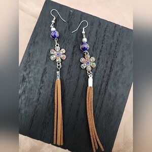 BrazenSoul Boho Hippie Fringe Drop Floral Tassel Earrings